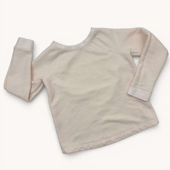 Orvis Tops - Orvis Womens XS Cream Herringbone Textured 100% Cotton Raglan Sweatshirt Preppy